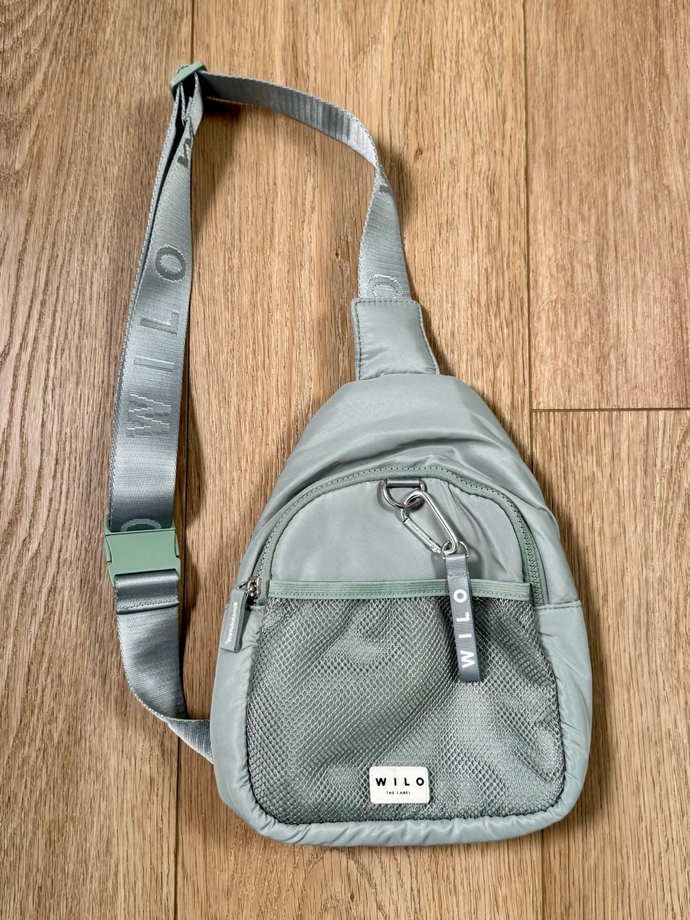 WILO Nylon Mesh Sling Bag Crossbody Sage Green